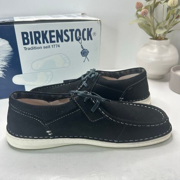 Birkenstock Pasadena Suede Moc Toe Shoe Nubuk Shoe Black Men 13/EU 46 NWB - Picture 5 of 10